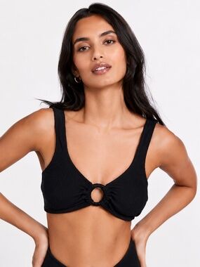 J Crew Swim M Bikini Top Black